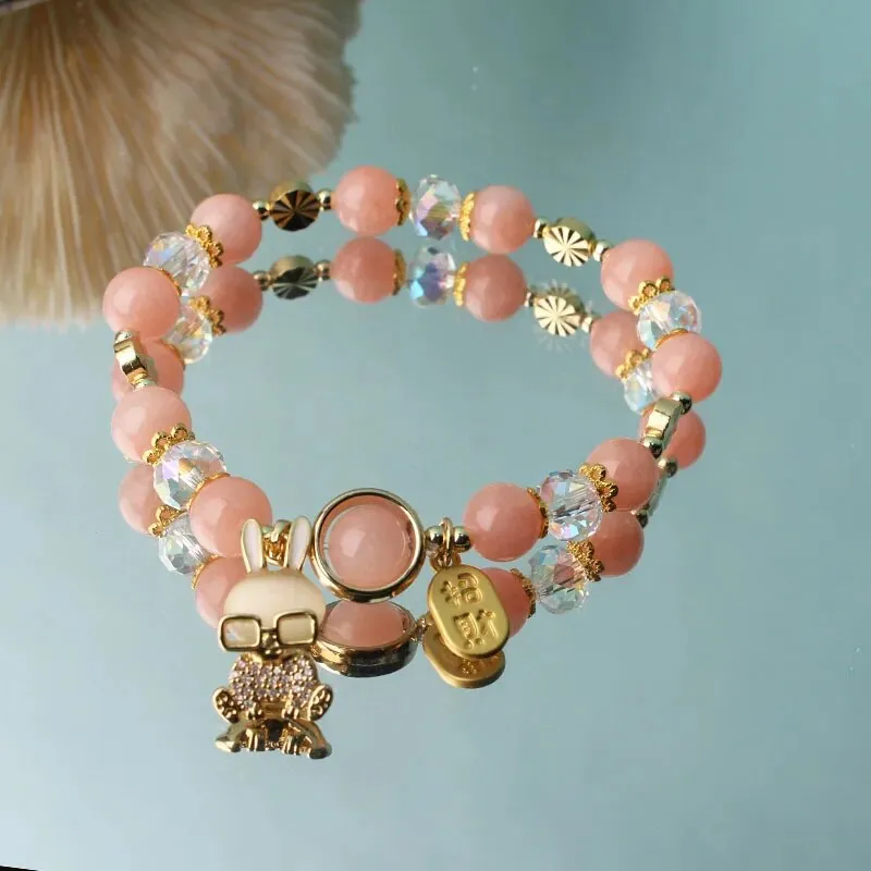 Rose sisi 2023 New Chinese bracelets Jade Rabbit Moon Agate bead temperament Bracelets Female Love Bracelet Jewelry for women