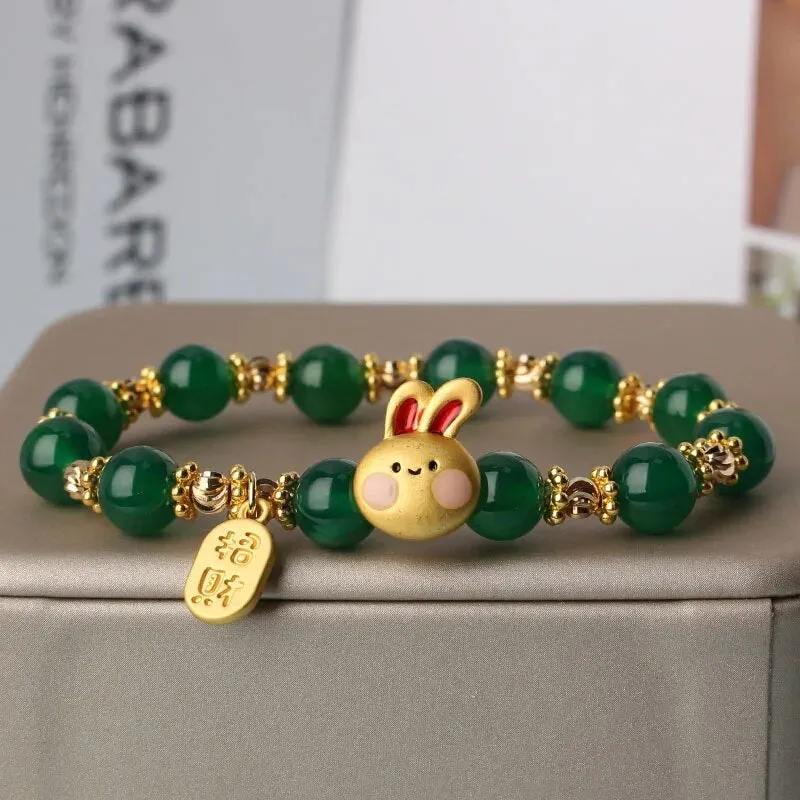Rose sisi 2023 New Chinese bracelets Jade Rabbit Moon Agate bead temperament Bracelets Female Love Bracelet Jewelry for women