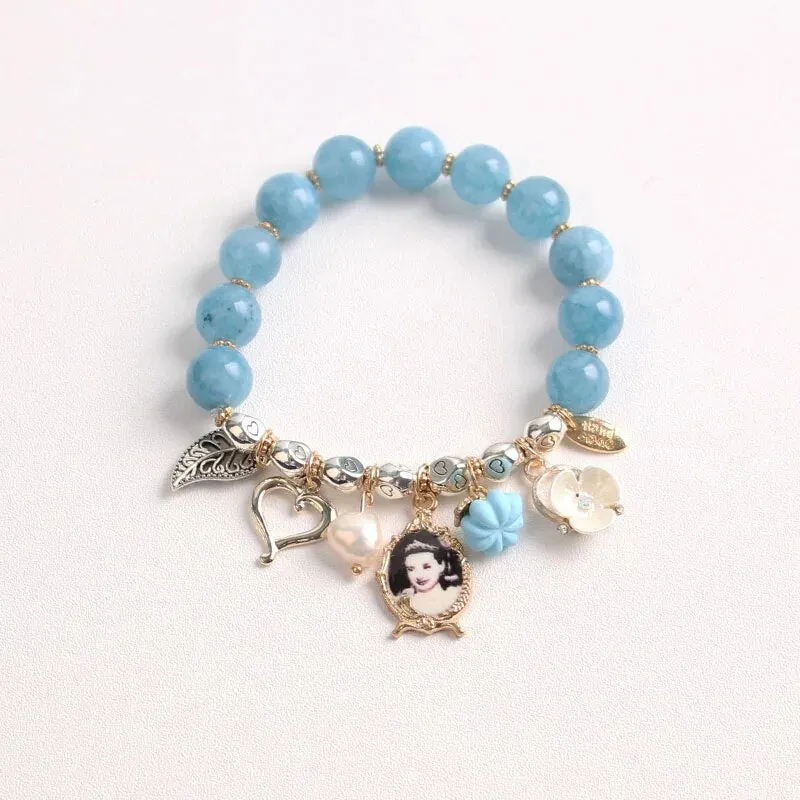 Rose sisi Korean style dancing girl pendant multi-element crystal beaded bracelet on hand jewelry female bracelet for women
