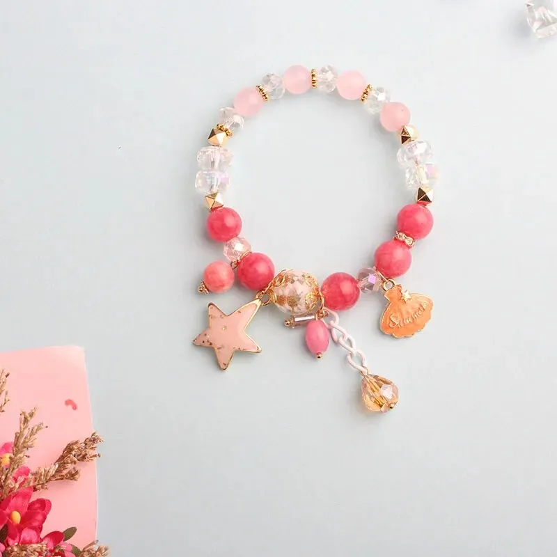 Rose sisi Korean style dancing girl pendant multi-element crystal beaded bracelet on hand jewelry female bracelet for women
