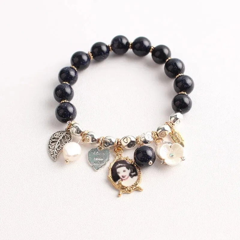 Rose sisi Korean style dancing girl pendant multi-element crystal beaded bracelet on hand jewelry female bracelet for women