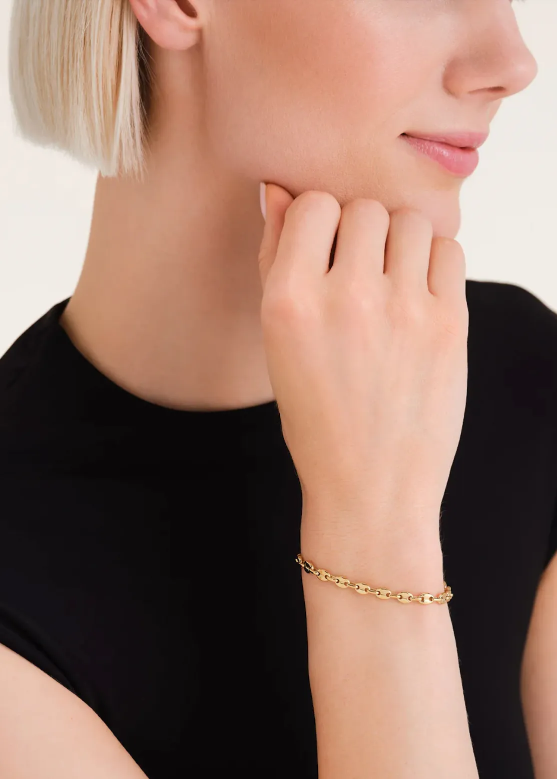 ROSEFIELD Coffee Bean Small Chain Bracelet - Gold