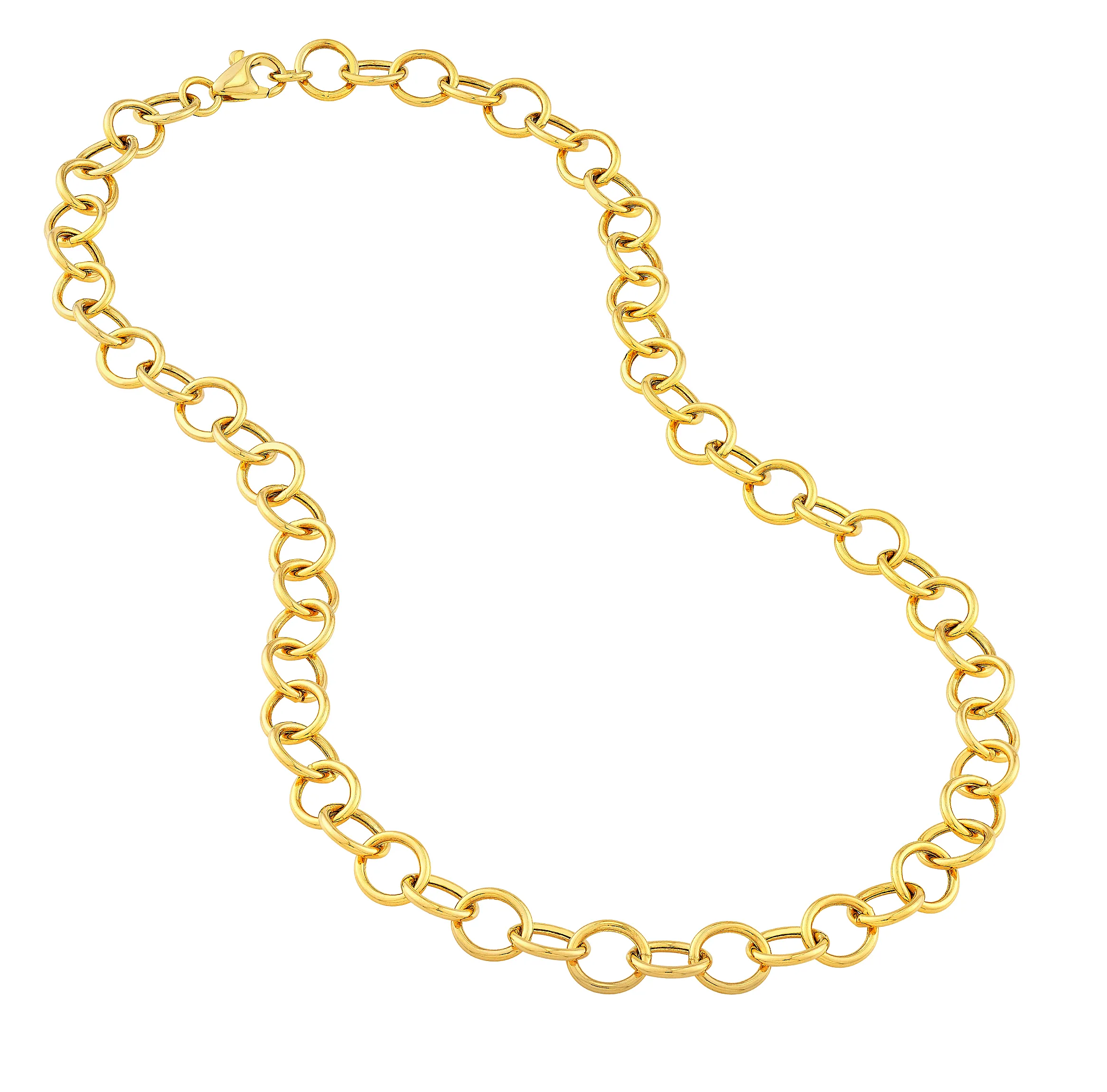 Sabel Collection Yellow Gold Circle Link Necklace