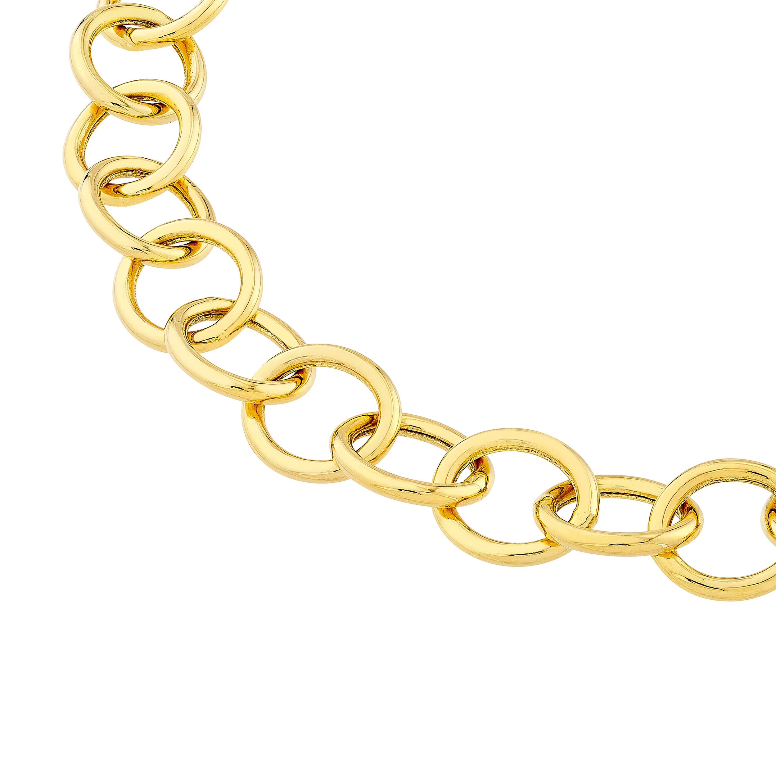 Sabel Collection Yellow Gold Circle Link Necklace