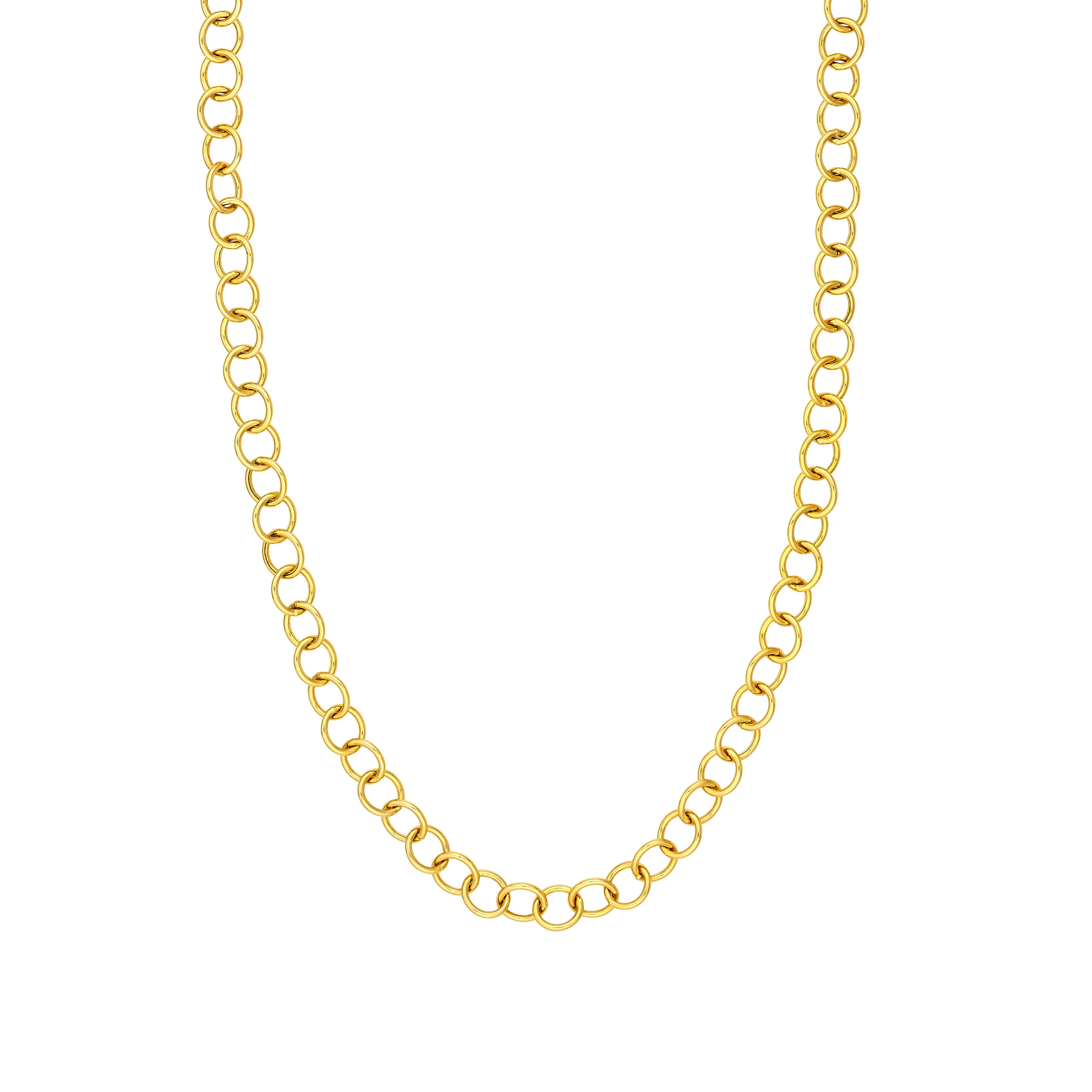 Sabel Collection Yellow Gold Circle Link Necklace