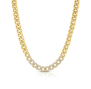 Sabel Collection Yellow Gold Diamond Link Necklace