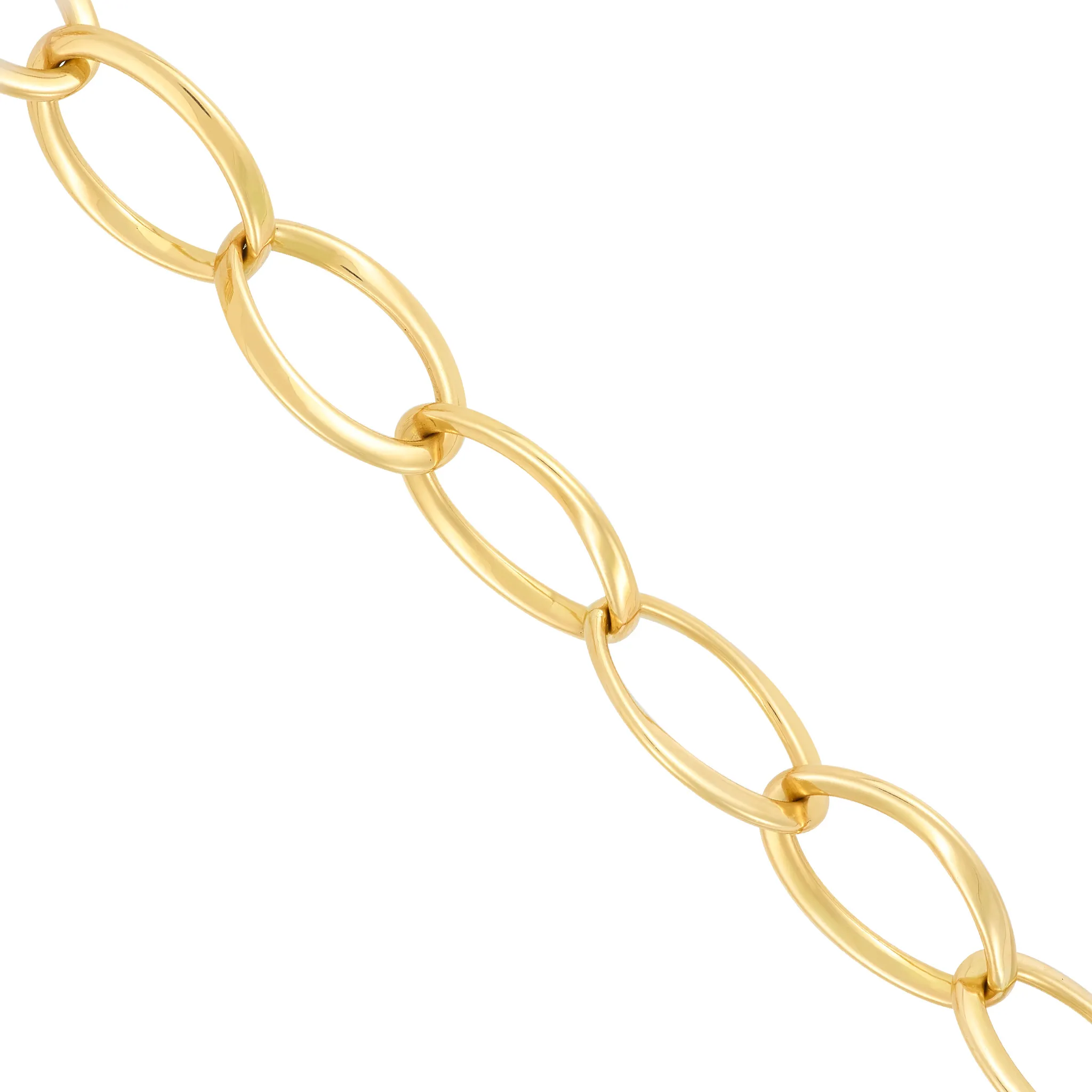 Sabel Collection Yellow Gold Oval Link Necklace