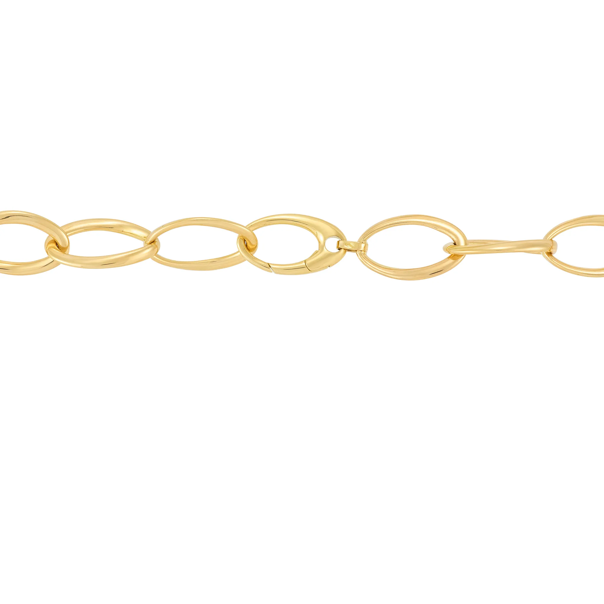 Sabel Collection Yellow Gold Oval Link Necklace