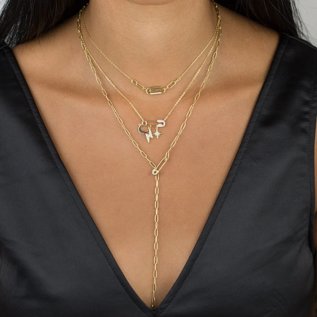 Safety Pin Link Lariat