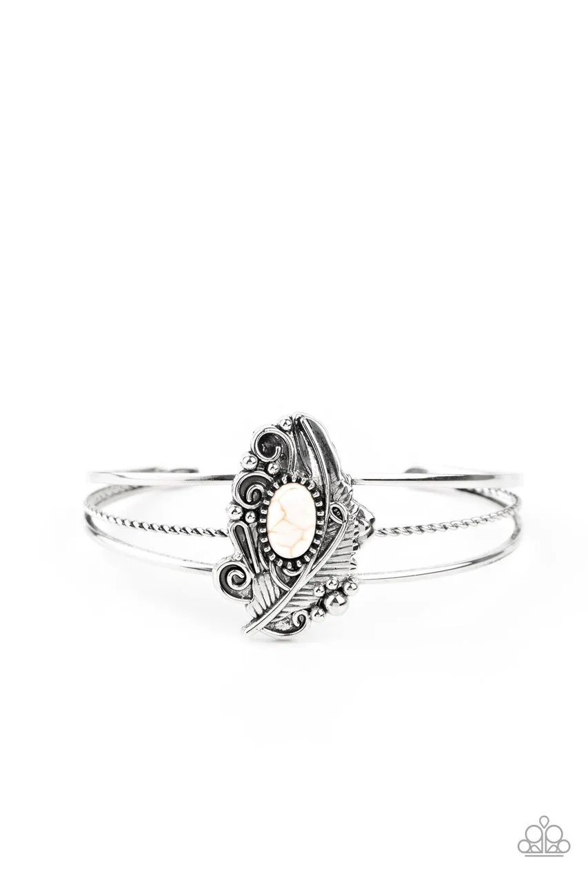 Sahara Solstice White Paparazzi Bracelet