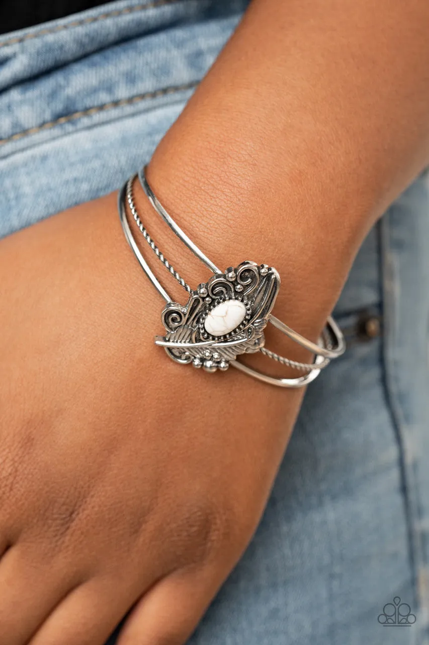 Sahara Solstice White Paparazzi Bracelet