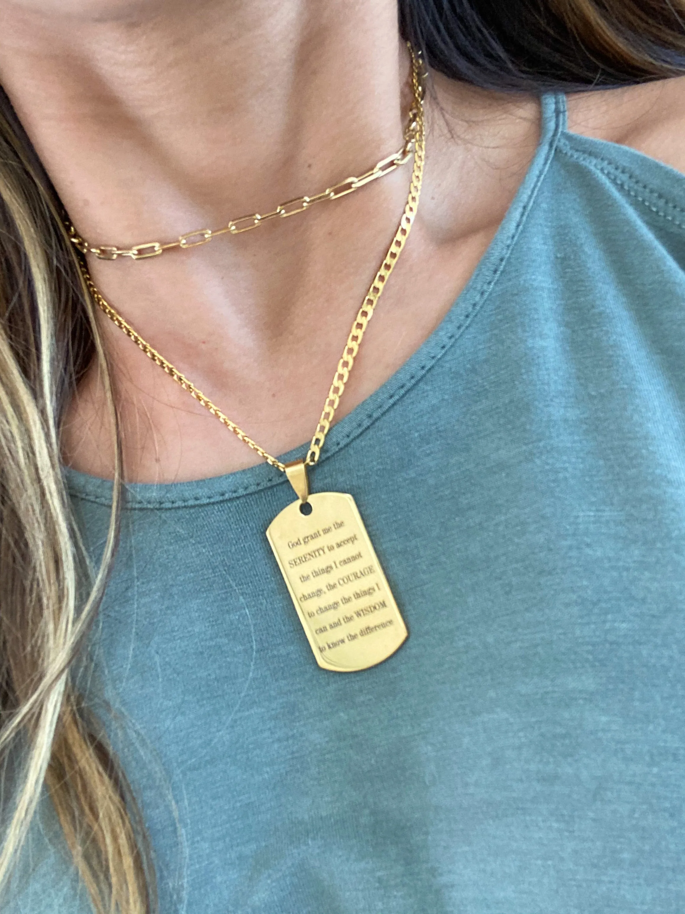 Serenity Prayer Pendant Necklace