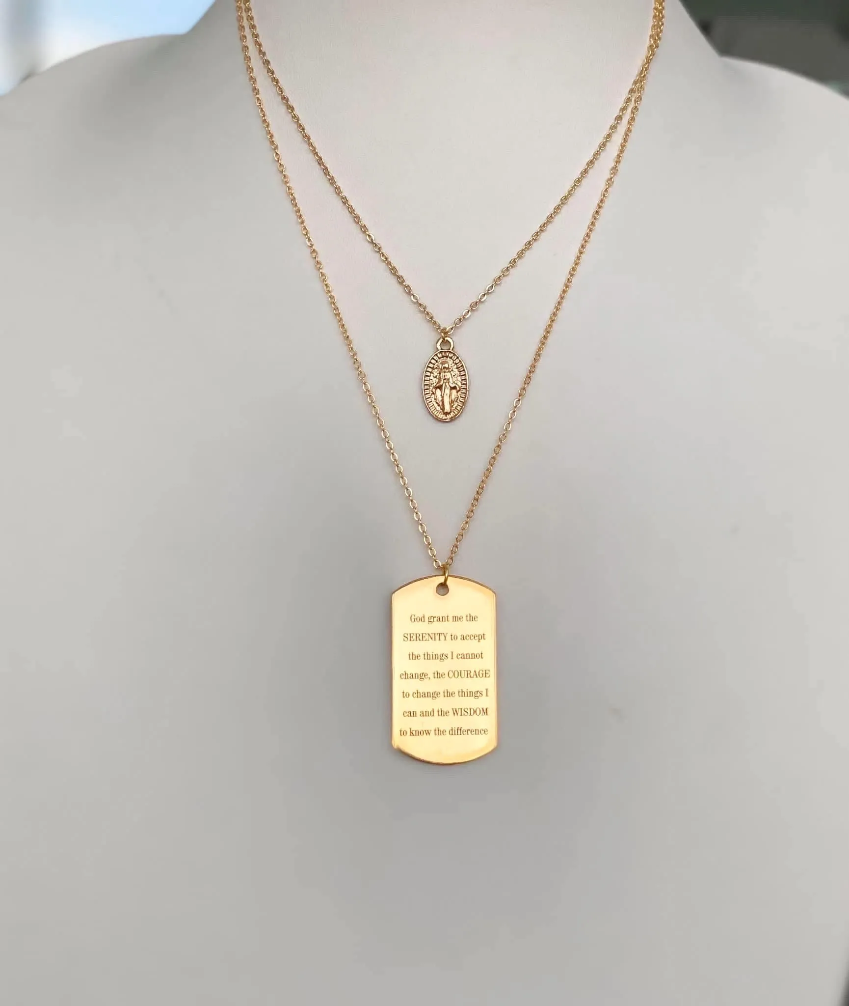 Serenity Prayer Pendant Necklace