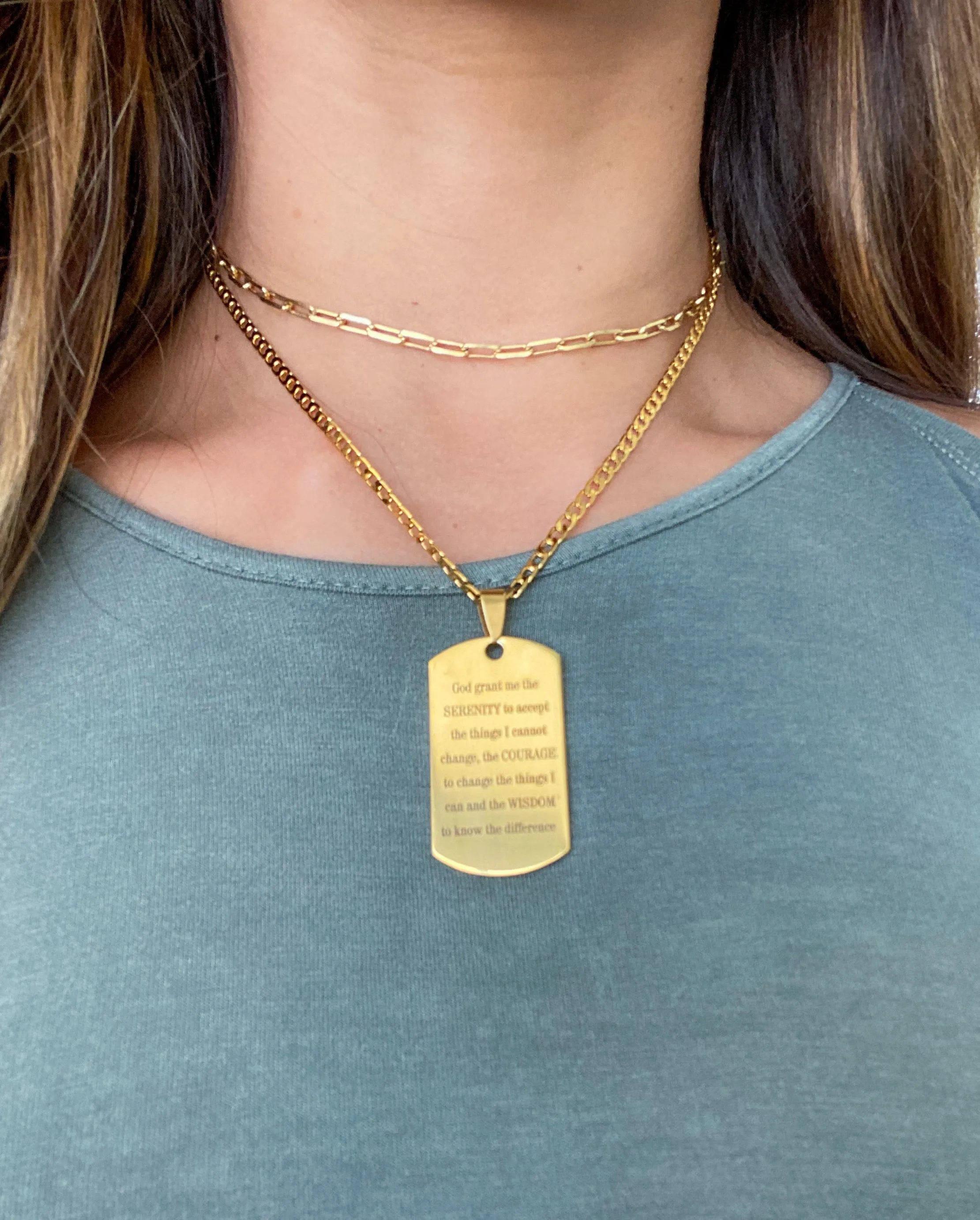 Serenity Prayer Pendant Necklace