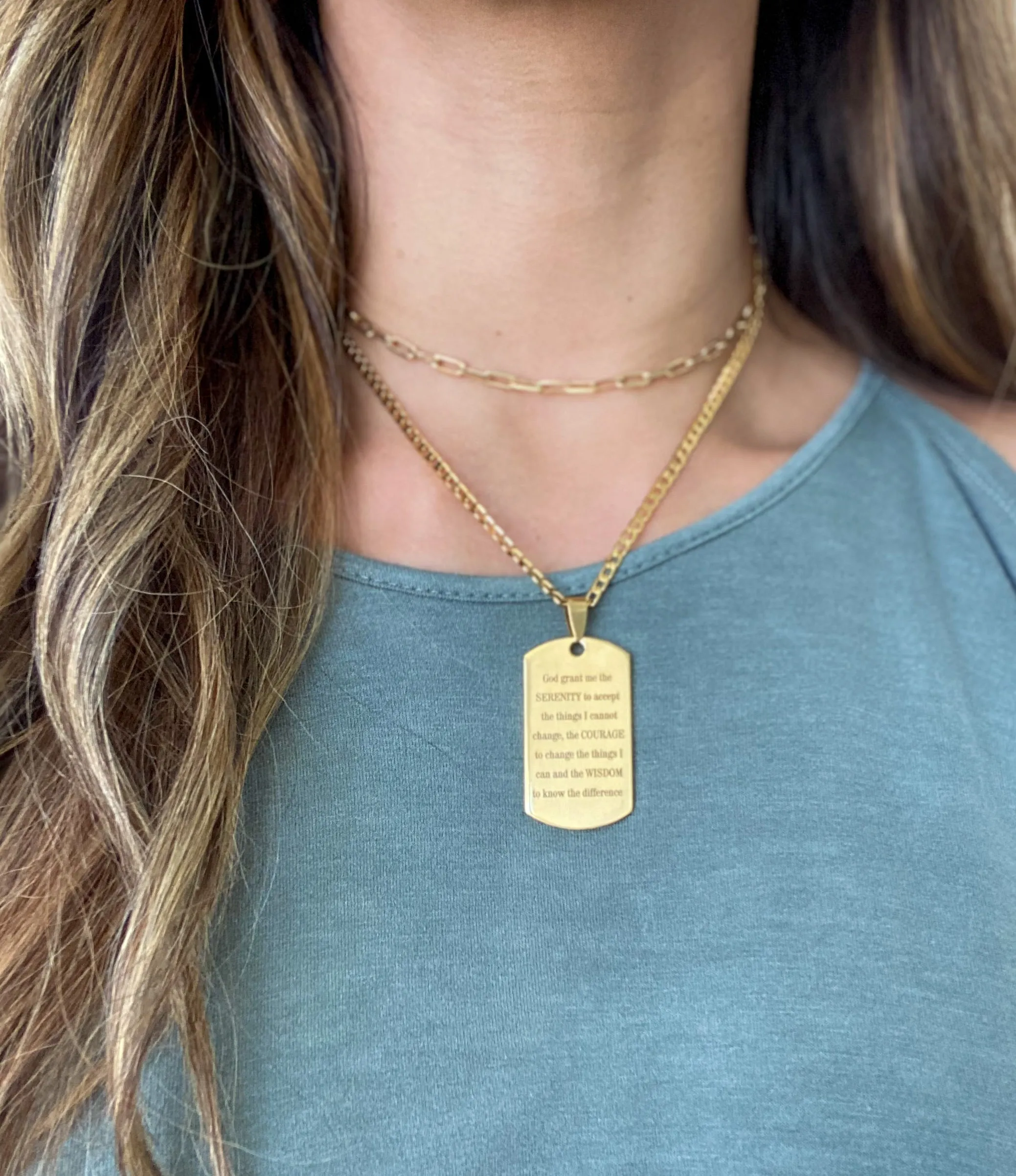 Serenity Prayer Pendant Necklace