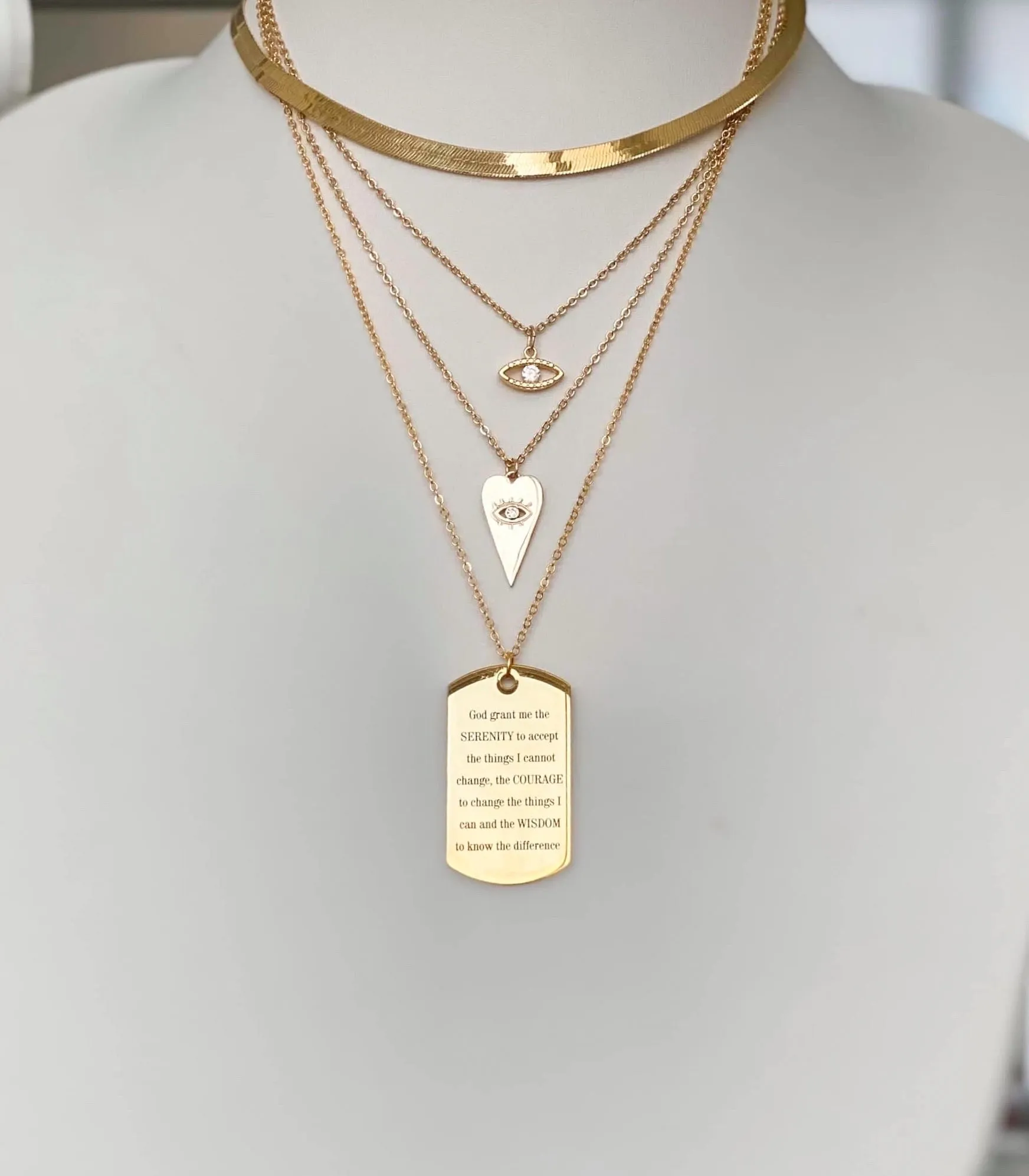 Serenity Prayer Pendant Necklace
