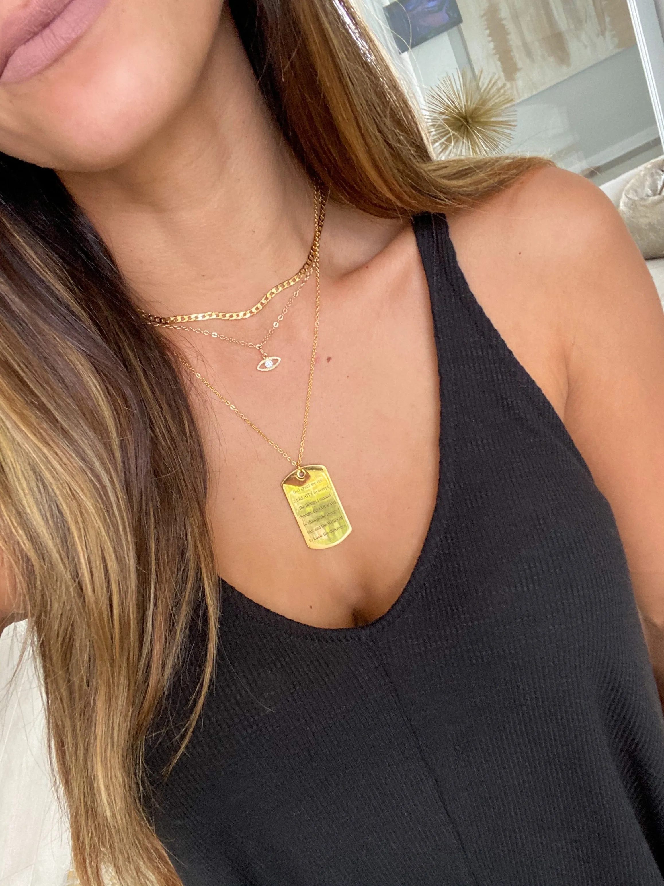 Serenity Prayer Pendant Necklace