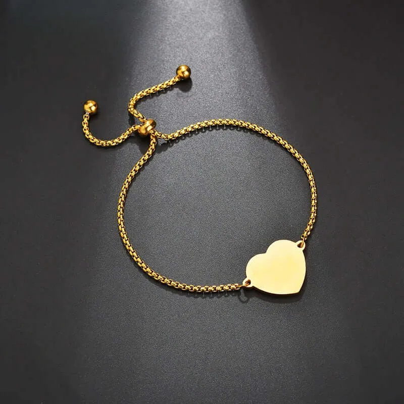 Shop Personalized Heart Bracelets Custom Engraved Text Or Photo Bracelet