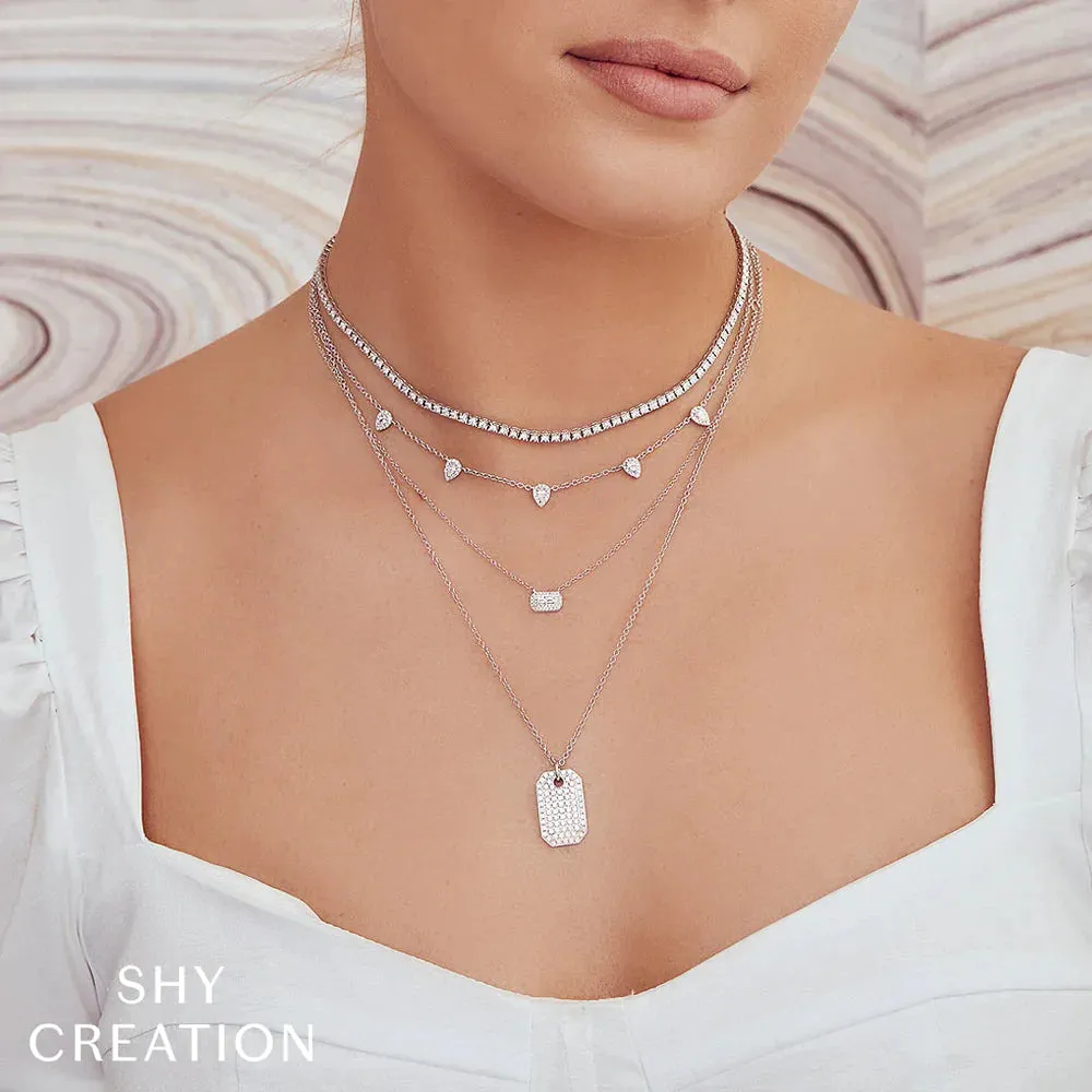 Shy Creation Diamond .95ctw Tennis Necklace