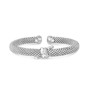 Silver & Diamond Prosecco Knot Cuff