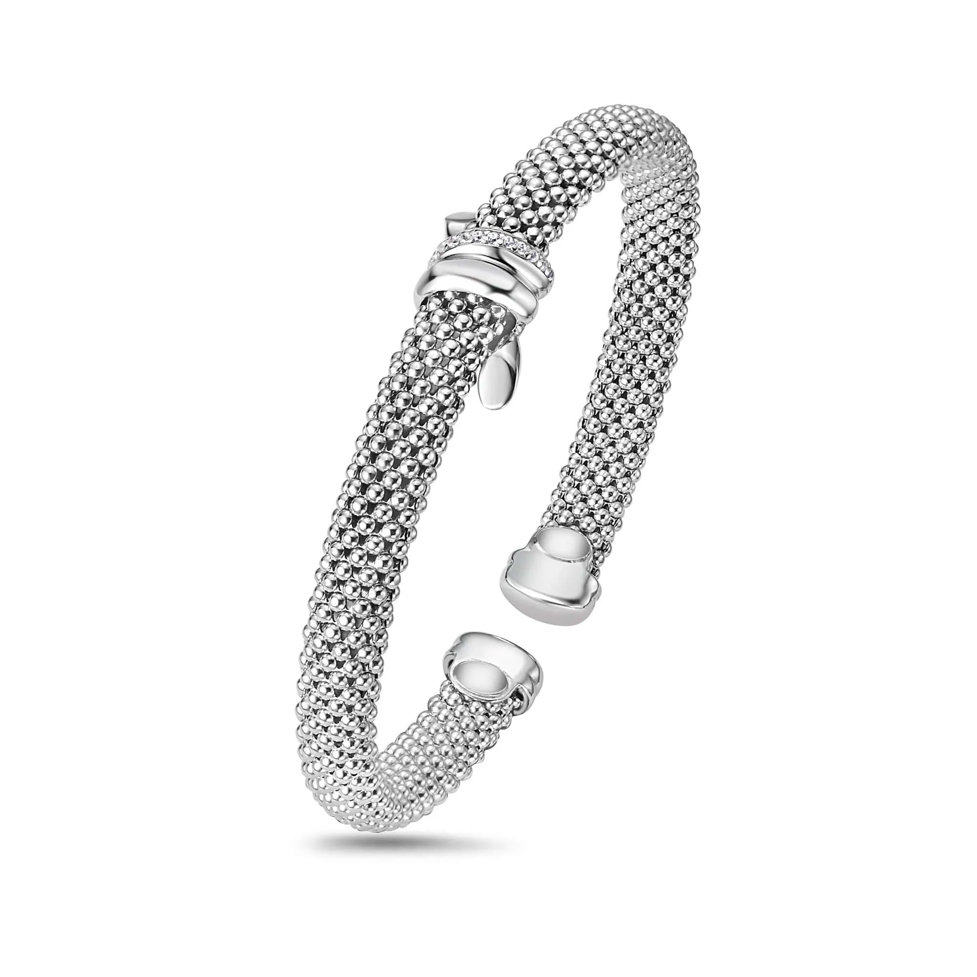 Silver & Diamond Prosecco Knot Cuff