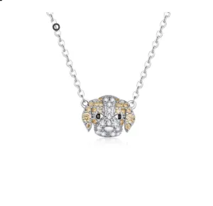 Silver Labrador Dog  Pendant Necklace for Women