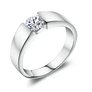 Silver Wedding Rings for Women/Men 925 Sterling Silver Crystal Simulated Diamond Ring Jewelry Anel Ulove J002