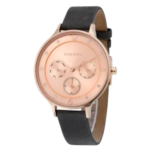 Skagen Anita Rose Dial Grey Leather Ladies Watch SKW2392