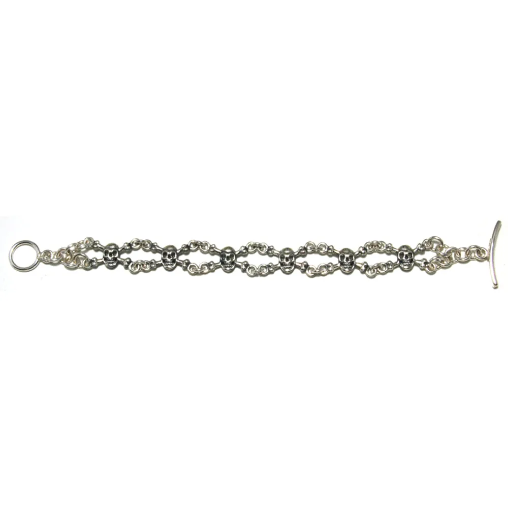 Skull & Crossbone Bracelet Sterling Silver