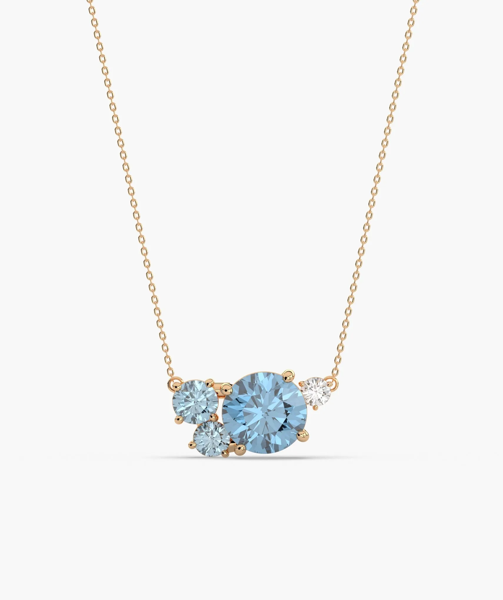 Sky Blue Sparkle Diamond Necklace