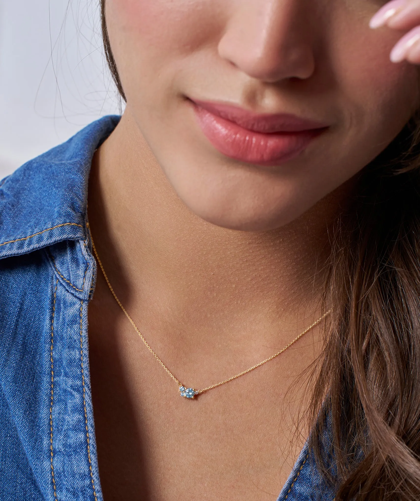 Sky Blue Sparkle Diamond Necklace