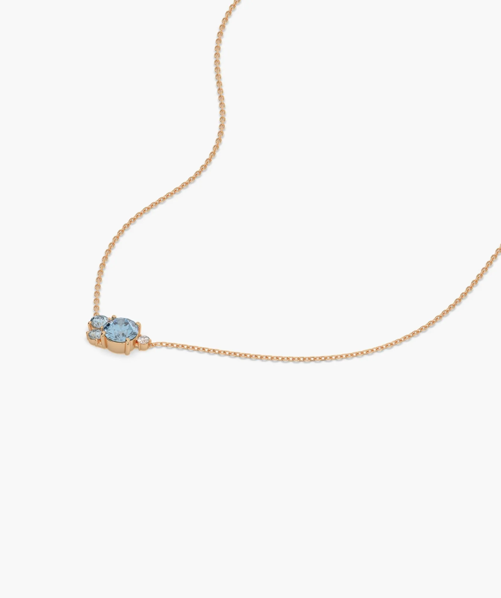 Sky Blue Sparkle Diamond Necklace