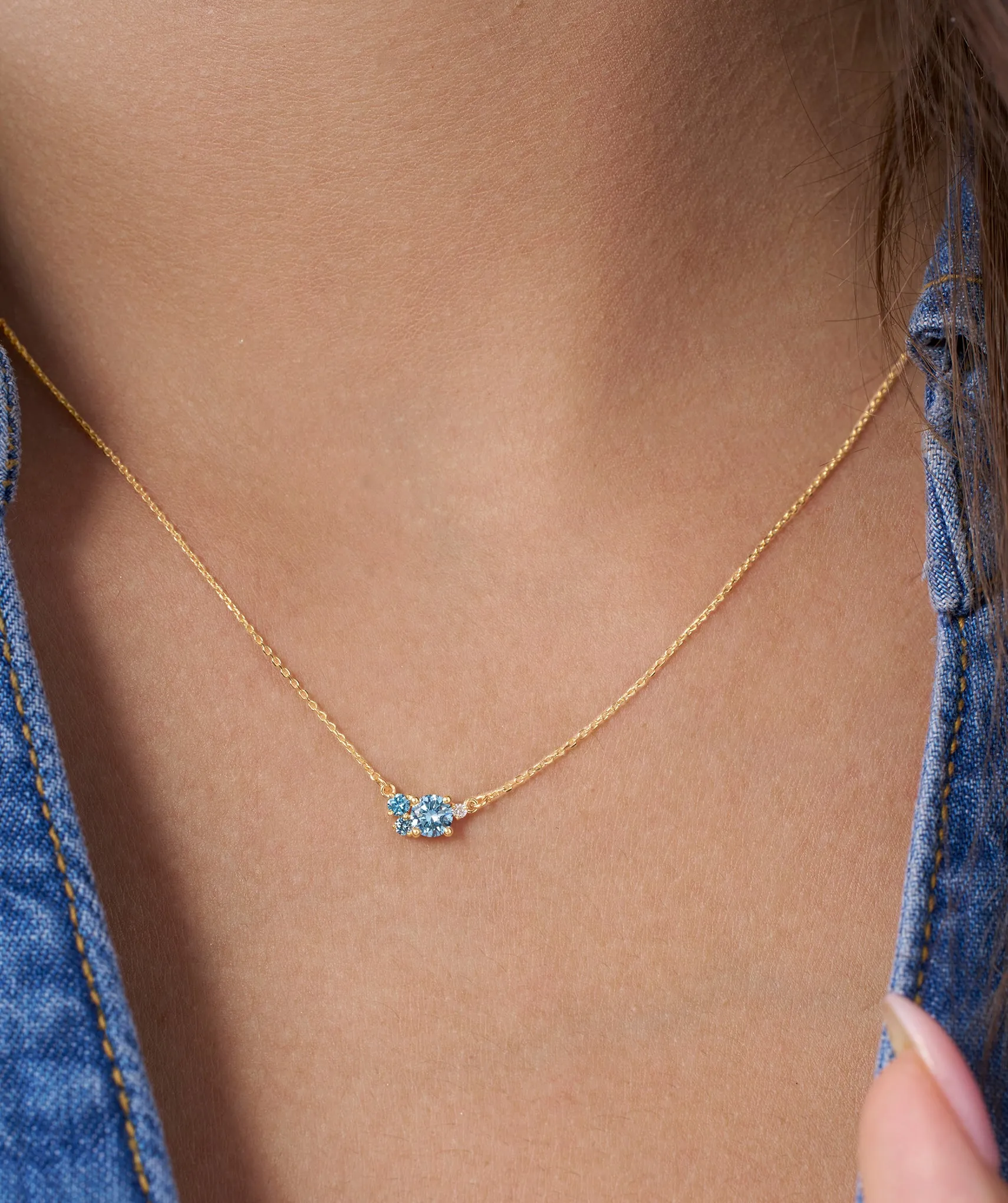 Sky Blue Sparkle Diamond Necklace