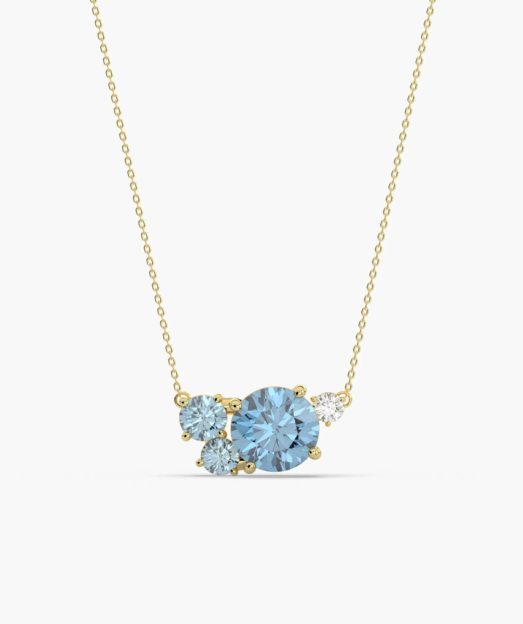Sky Blue Sparkle Diamond Necklace