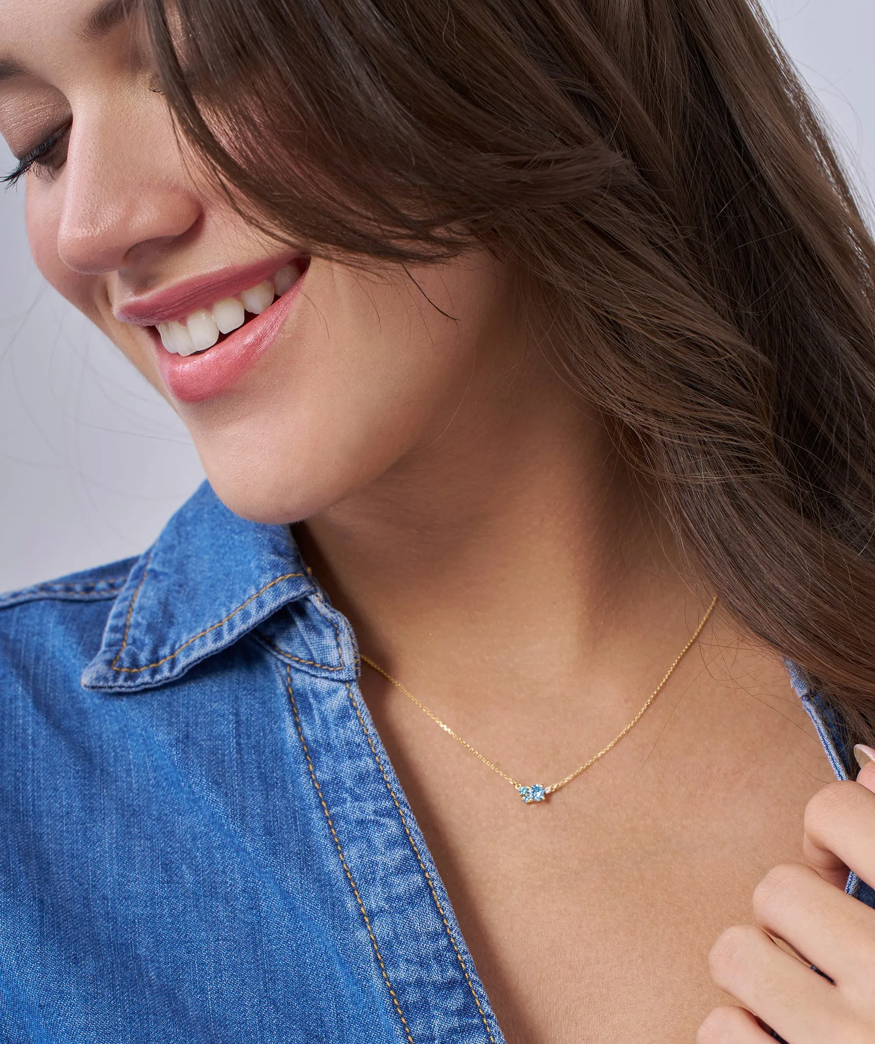 Sky Blue Sparkle Diamond Necklace