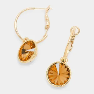 Small Topaz Austrian Crystal Dangle Earrings | 291537