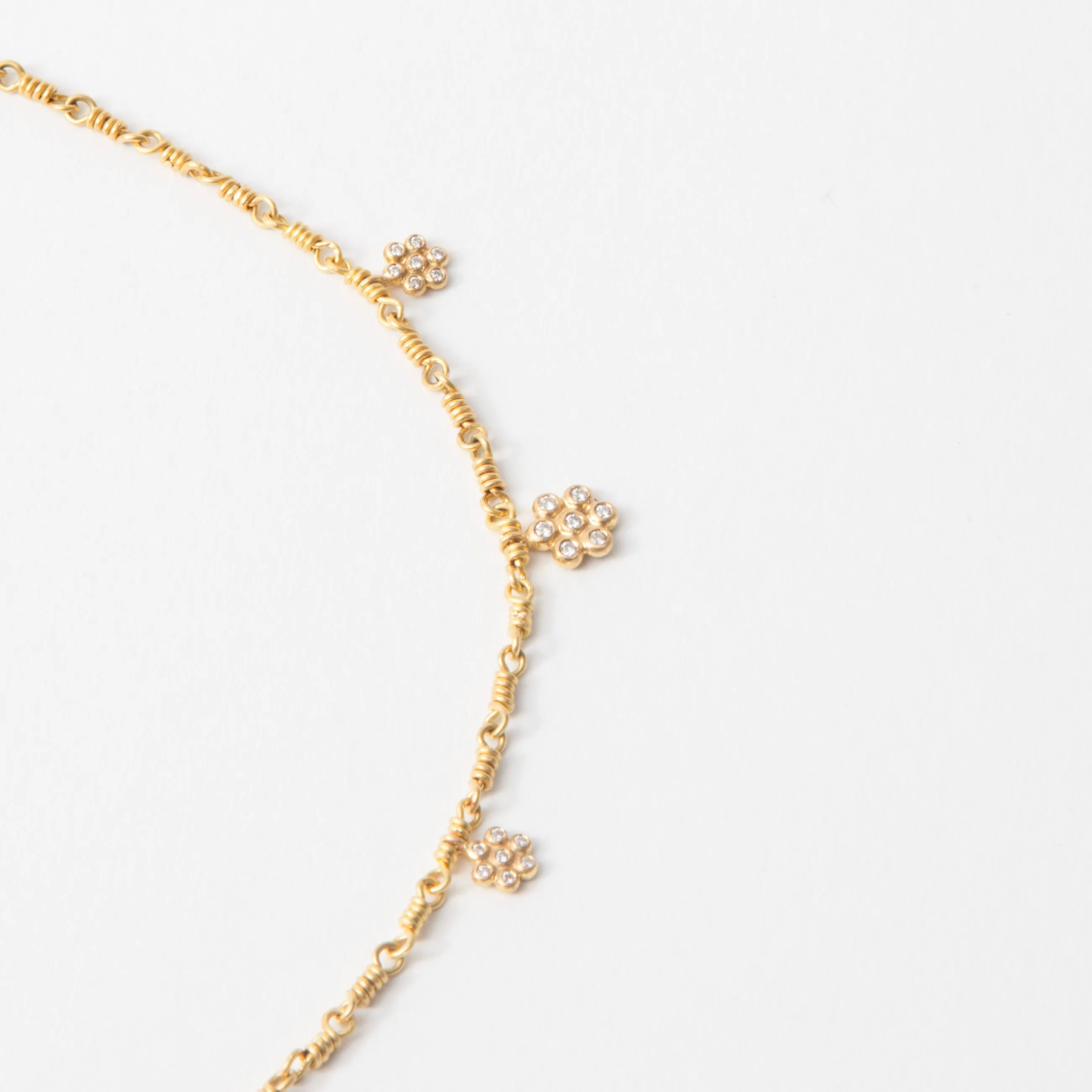 Snowdrop Trio "Isabella" Necklace in 20K Peach Gold