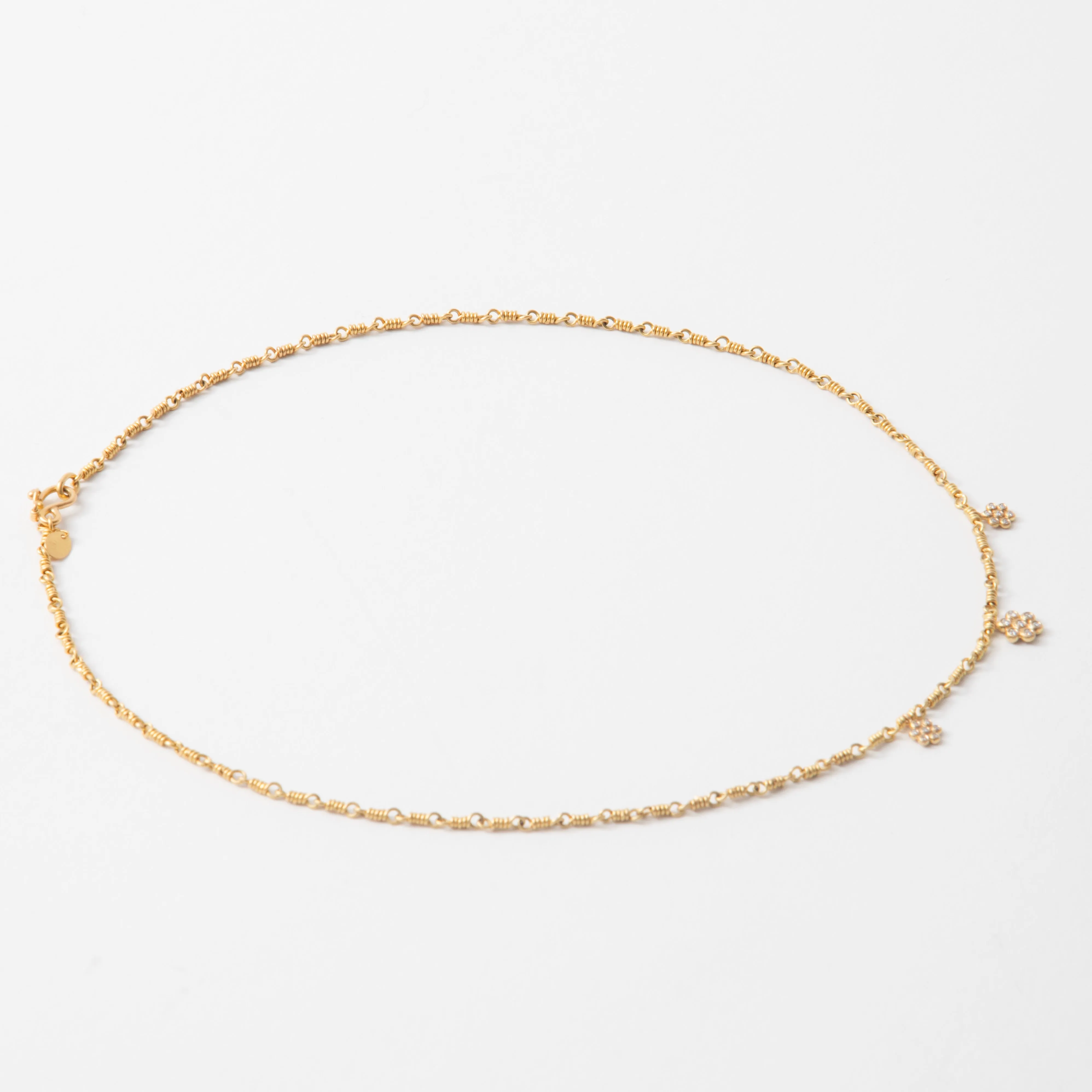 Snowdrop Trio "Isabella" Necklace in 20K Peach Gold