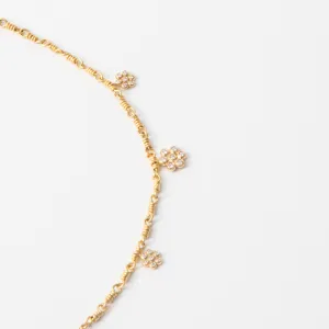 Snowdrop Trio "Isabella" Necklace in 20K Peach Gold