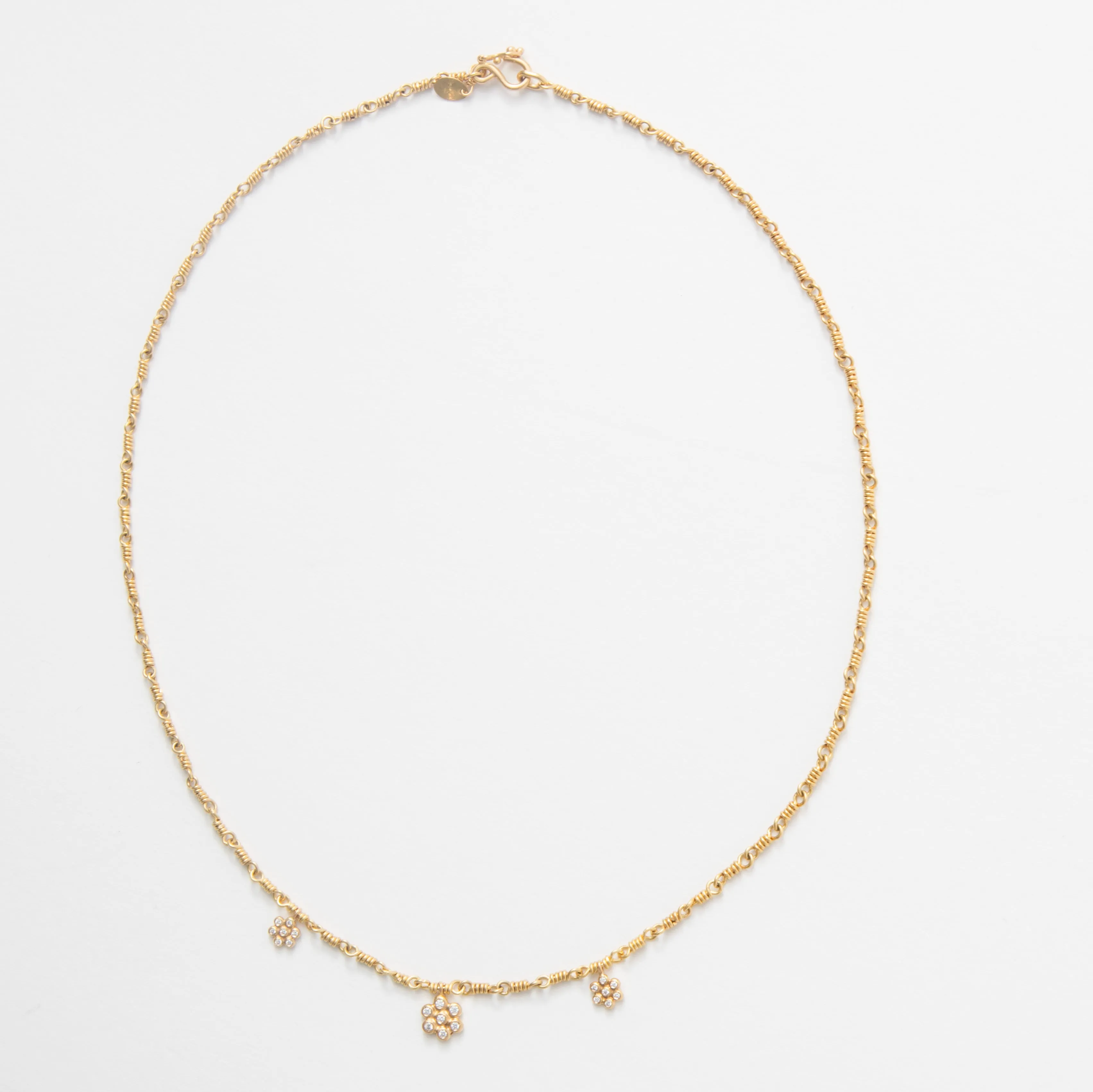 Snowdrop Trio "Isabella" Necklace in 20K Peach Gold