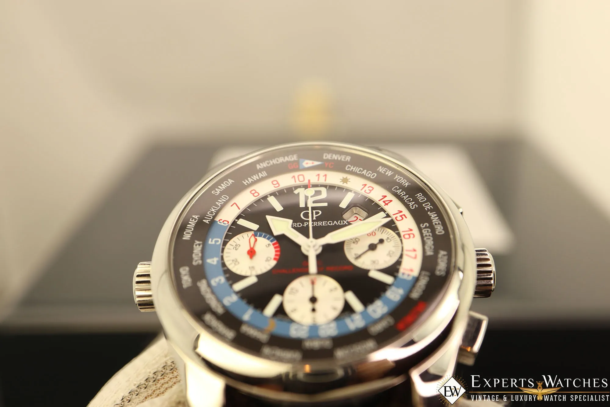 Sold!!! Factory Serviced Girard Perregaux ww.tc World Time Chronograph BMW-Oracle Racing