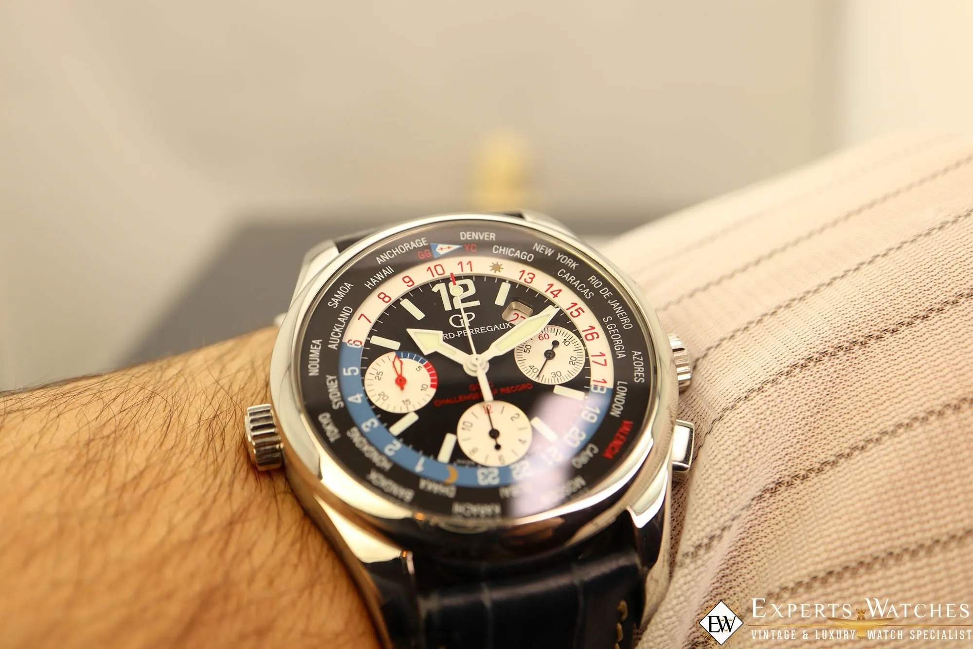 Sold!!! Factory Serviced Girard Perregaux ww.tc World Time Chronograph BMW-Oracle Racing