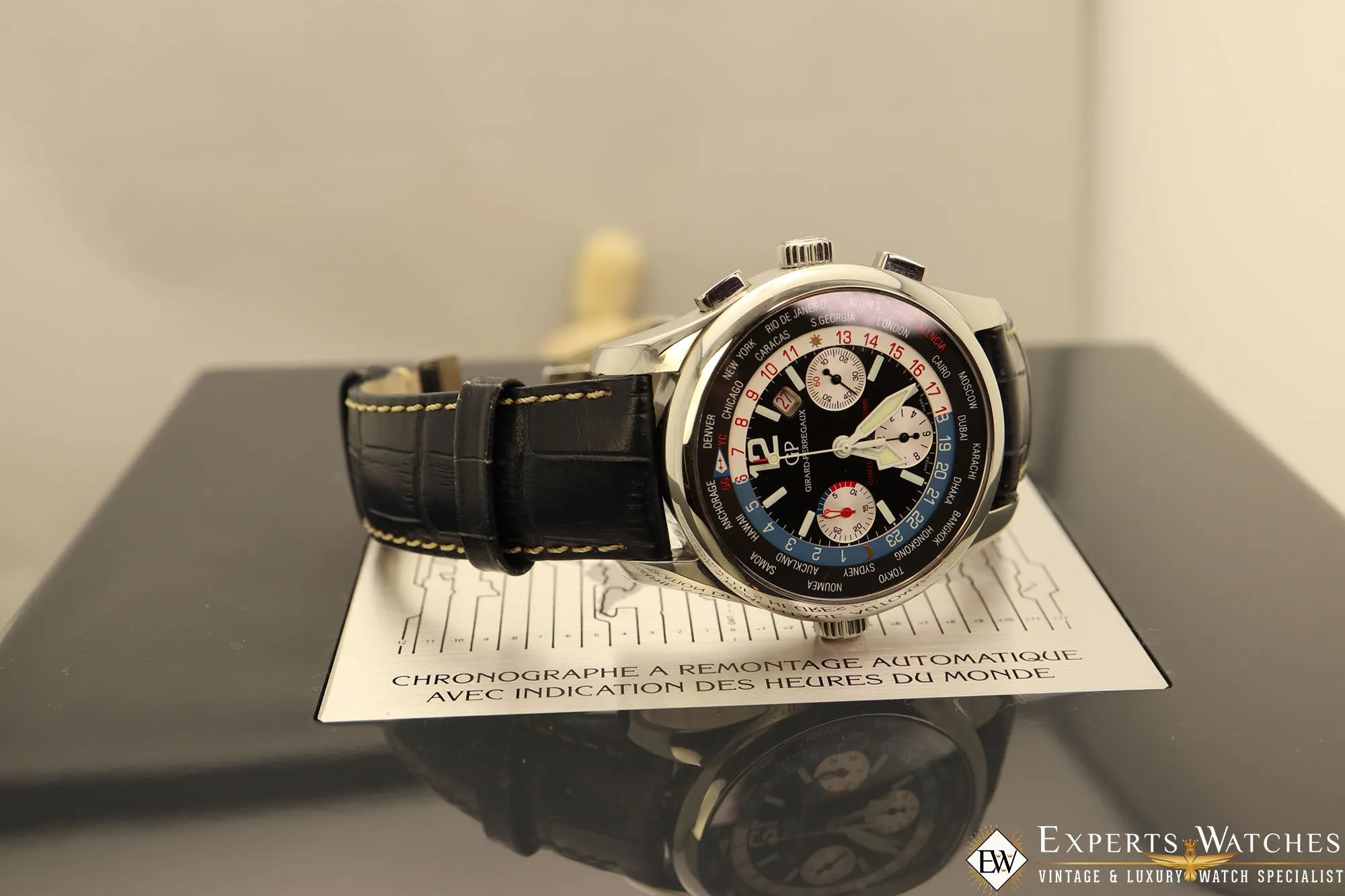 Sold!!! Factory Serviced Girard Perregaux ww.tc World Time Chronograph BMW-Oracle Racing