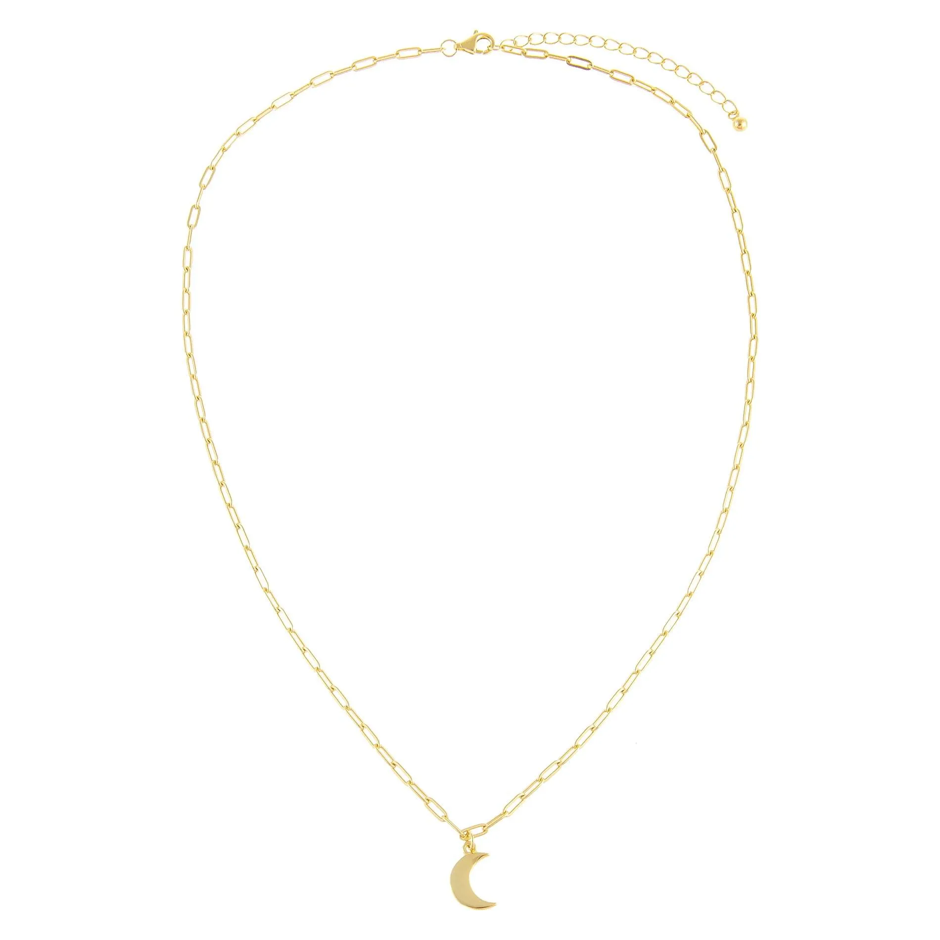 Solid Crescent Link Necklace