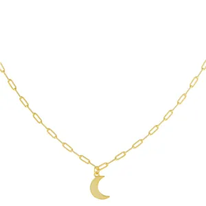 Solid Crescent Link Necklace