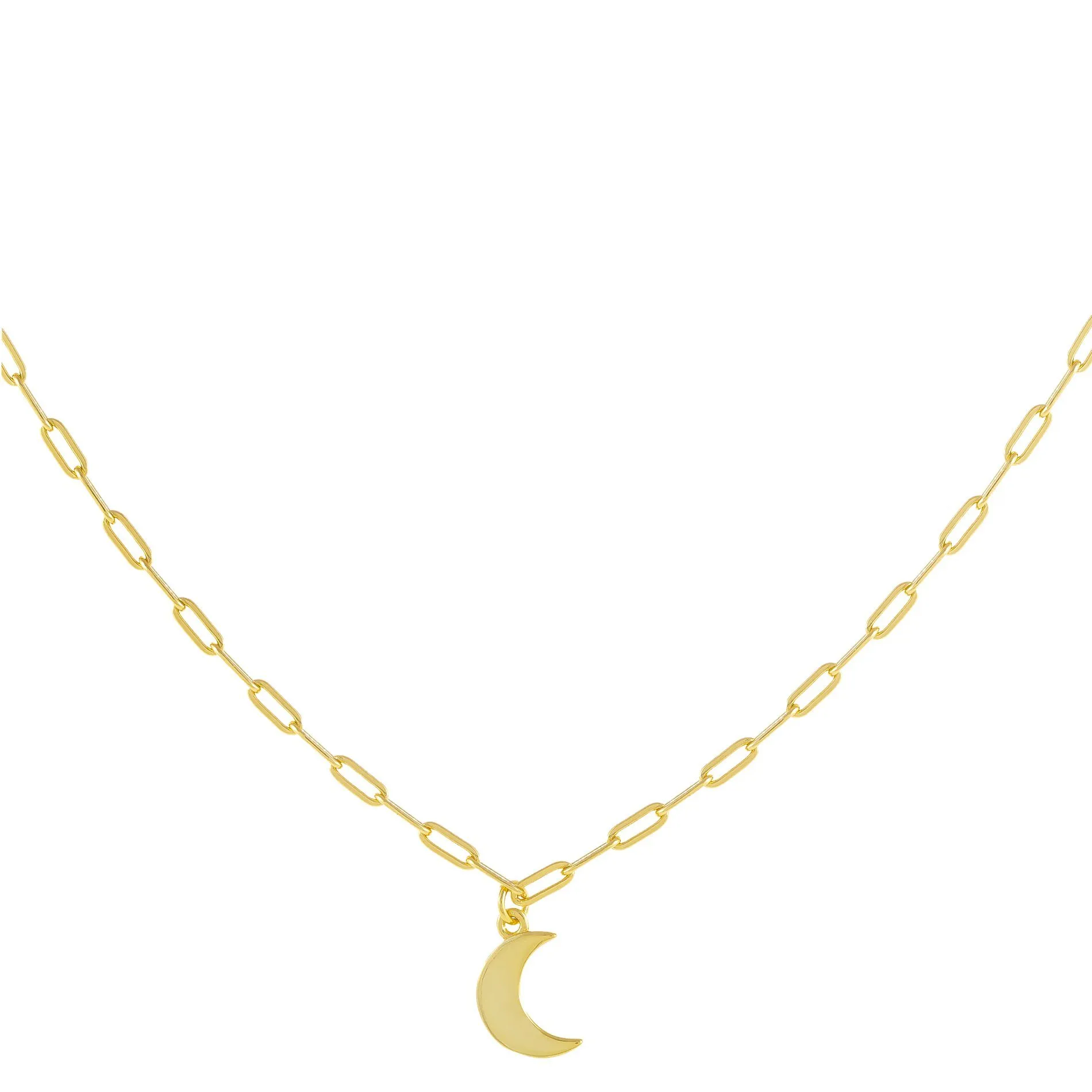 Solid Crescent Link Necklace