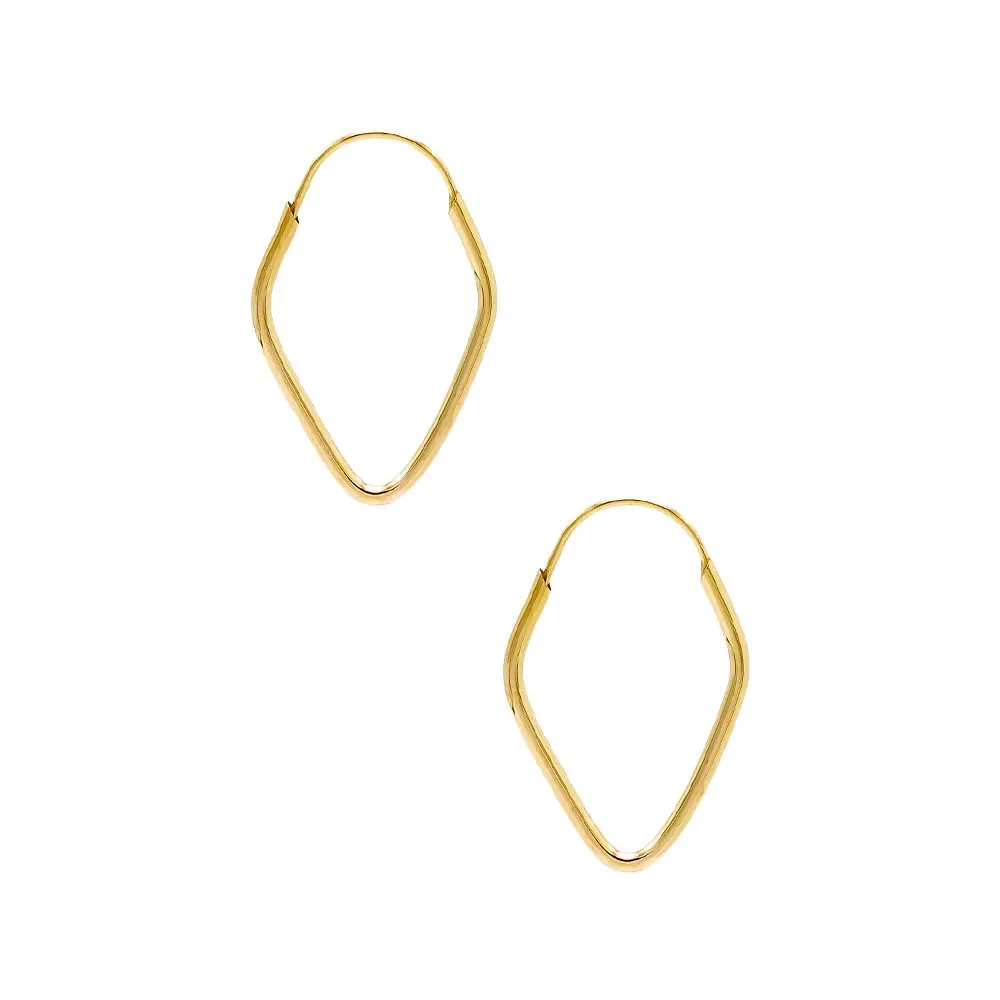 Solid Endless Diamond Shape Hoop Earring 14K