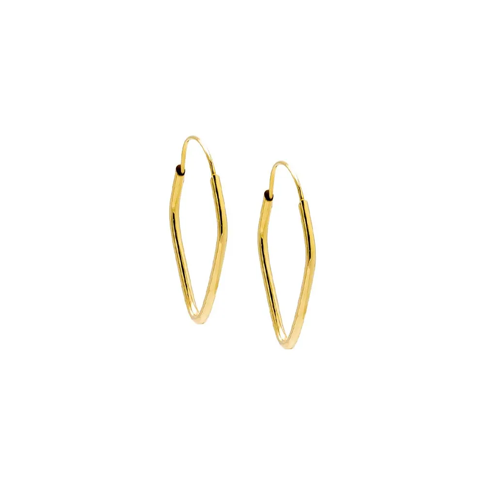 Solid Endless Diamond Shape Hoop Earring 14K
