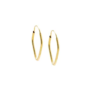 Solid Endless Diamond Shape Hoop Earring 14K