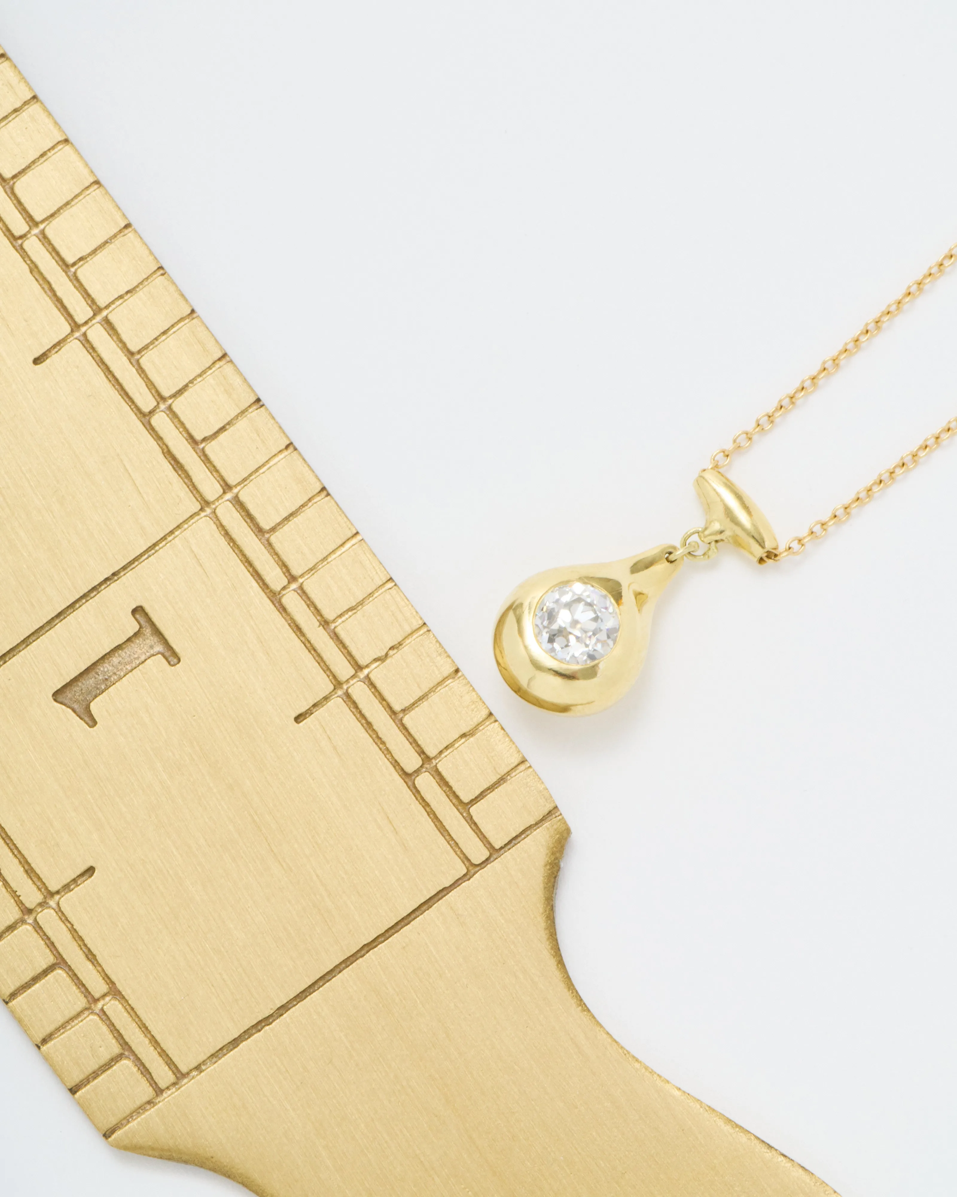solitaire drop diamond necklace euro cut